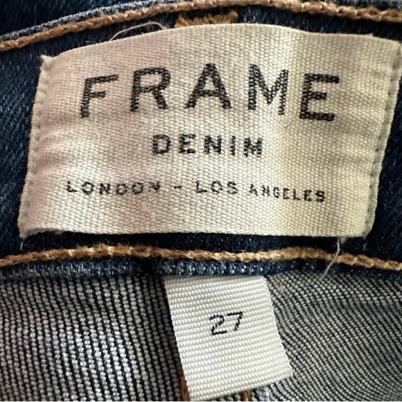 FRAME Denim Le Skinny de Jeanne Distressed Fringe Hem Jeans Size 27 - Picture 7 of 10